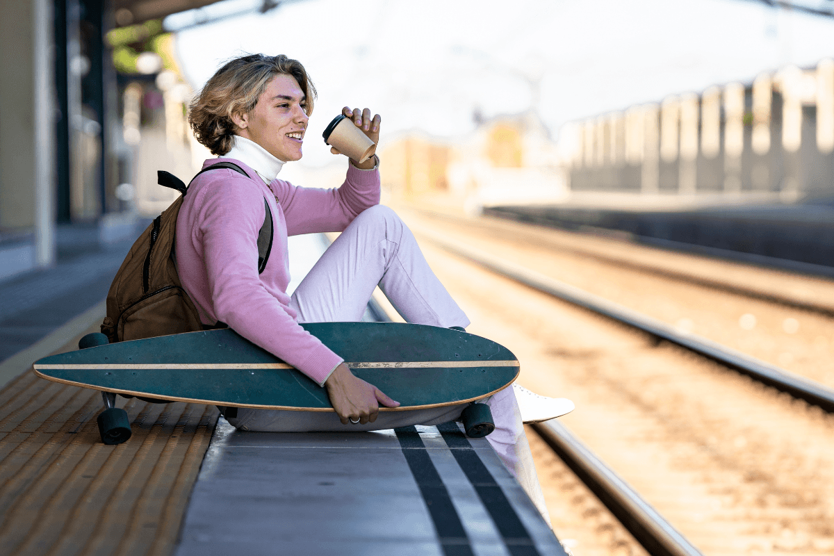 Men with skateboard